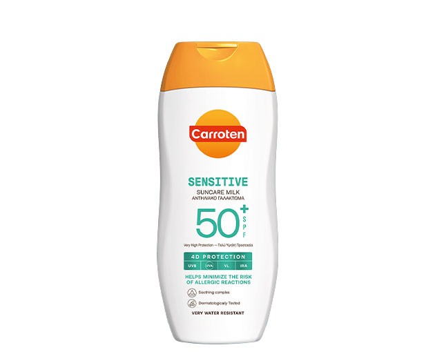 Carroten  მზისგან დამცავი რძე-სპრეი SPF50 სენსიტივი 200 მლ