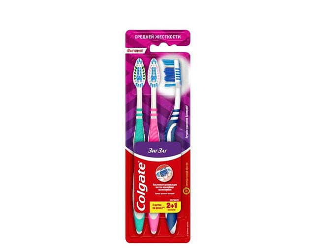 Colgate toothbrush Zig-Zag Charcoal 2+1 medium