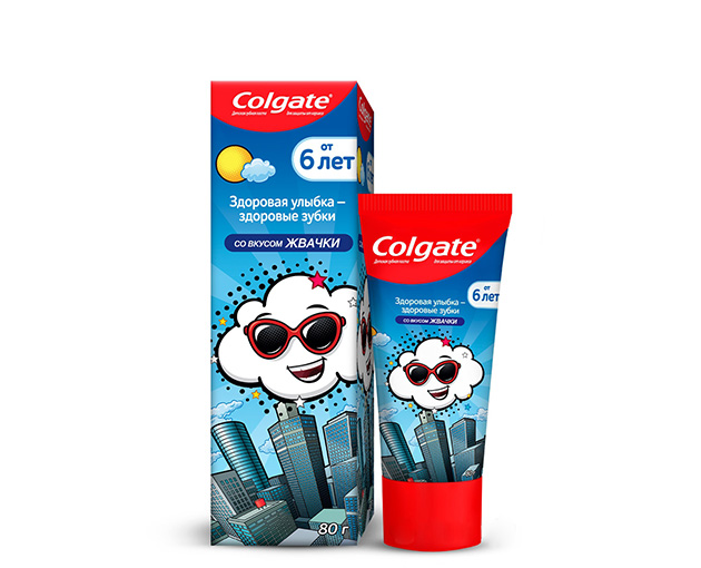 COLGATE 6+ საბავშო კბილის პასტა 80 გრ BUBBLE GUM 