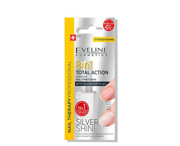 EVELINE 8/1 Nail polish with silver particles
