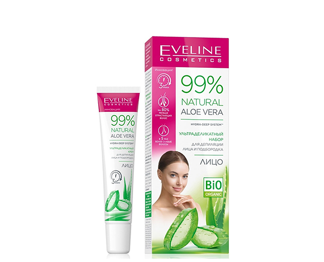 EVELINE face depilatory cream aloe vera NATURAL ALOE VERA