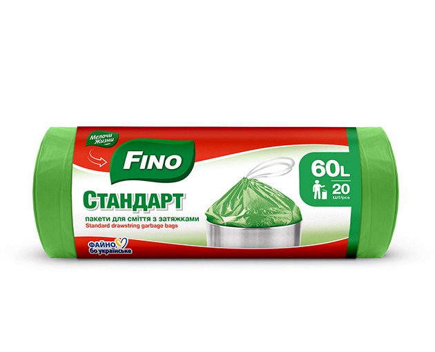 FINO garbage bag with tie 60L 20pcs