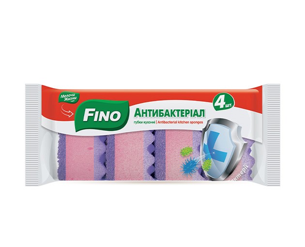 FINO Antibacterial kitchen sponge 4 pcs