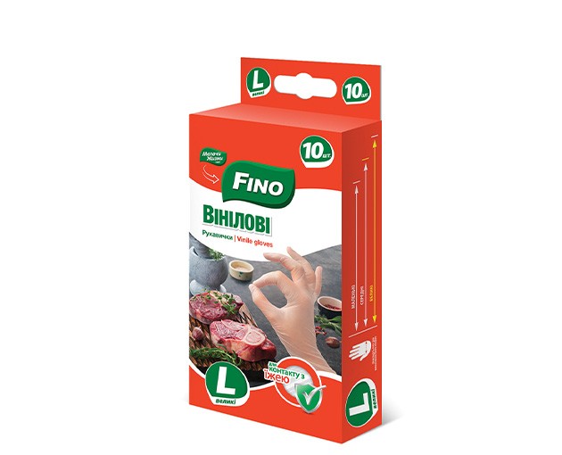 FINO disposable Vinyl gloves L for meat and fish 10 pcs