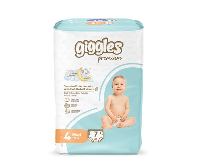 GIGGLES N4 ბავშვის საფენი Premium Eco 7-18კგ