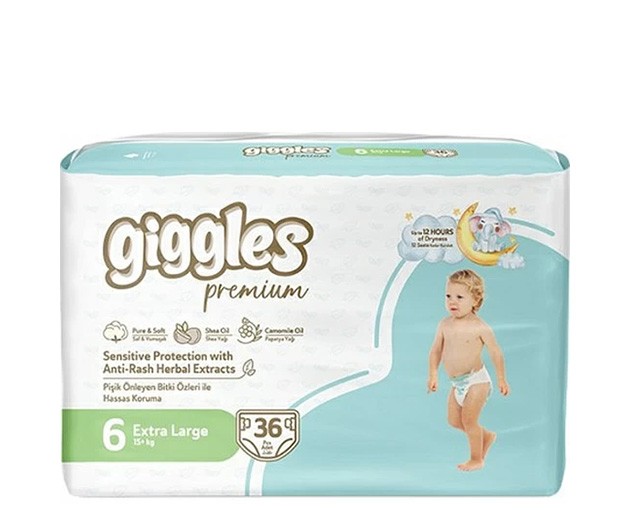 GIGGLES N6 ბავშვის საფენი Premium Eco 15+კგ
