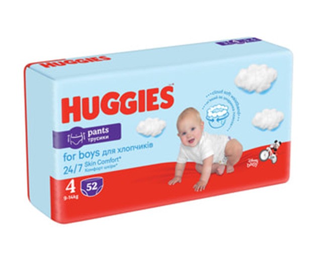 HUGGIES N4 ბავშვის ტრუსი ულტრა კომფორტი 9-14კგ