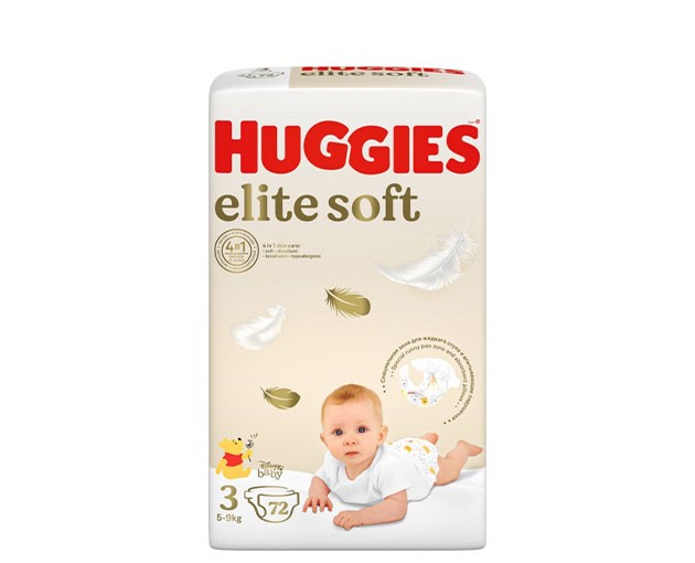 HUGGIES N3 ბავშვის საფენი ელიტ სოფტი 5-9კგ