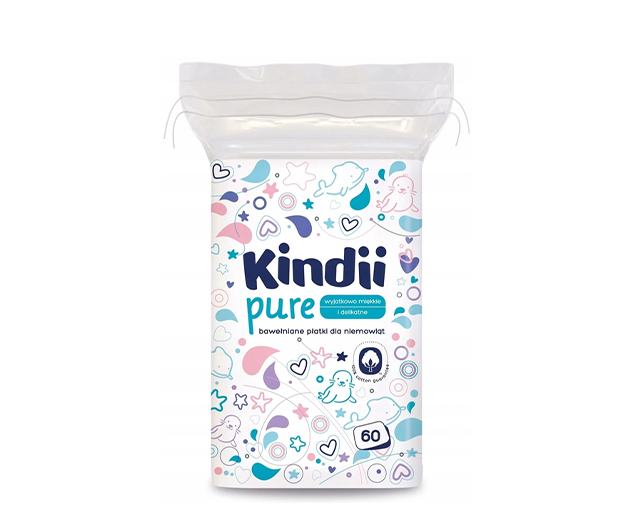 Kindii Pure საბავშვო ბამბის დისკი 60 ცალი