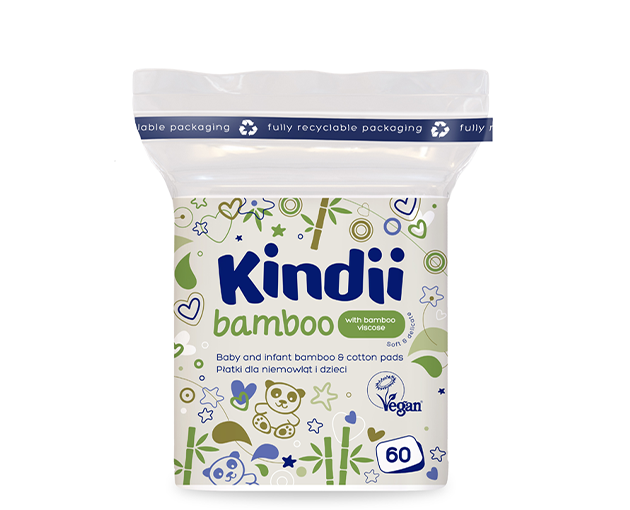 Kindii Bamboo საბავშვო ბამბის დისკი 60 ცალი