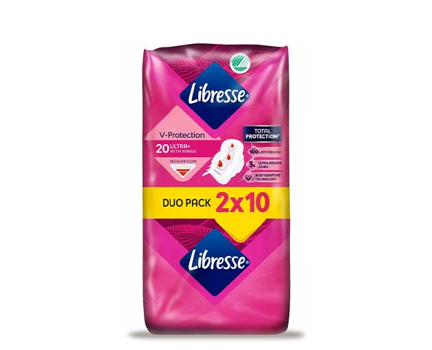 Libresse ჰიგიენური საფენი 5 წვეთიანი Ultra Invisible Normal 20ც 