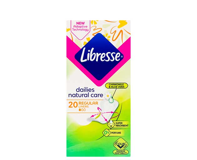 Libresse ყოველდღიური ჰიგიენური საფენი 2 წვეთიანი Natural Care