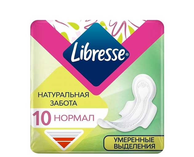 Libresse ჰიგიენური საფენი 4 წვეთიანი Natural Care 10ც