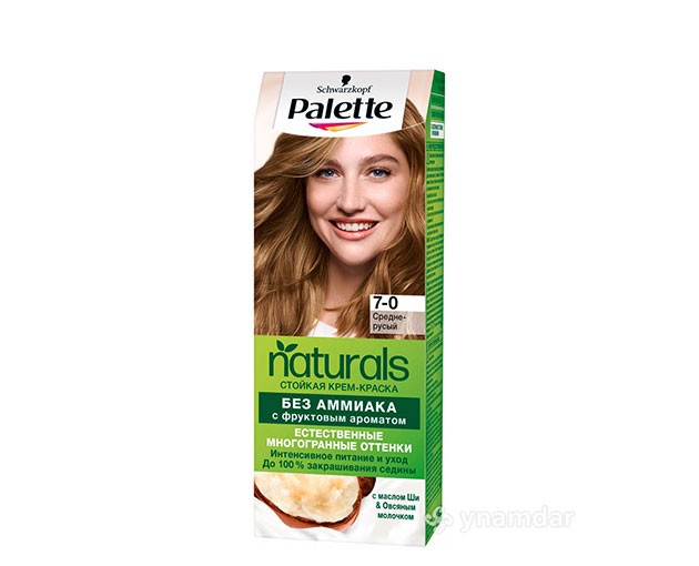 PALETTE naturals თმის საღებავი 7-0 საშუალოდ ქერა 