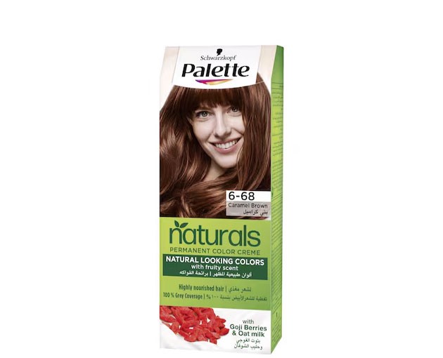 PALETTE naturals თმის საღებავი 6-68 კარამელისფერი-ყავისფერი 