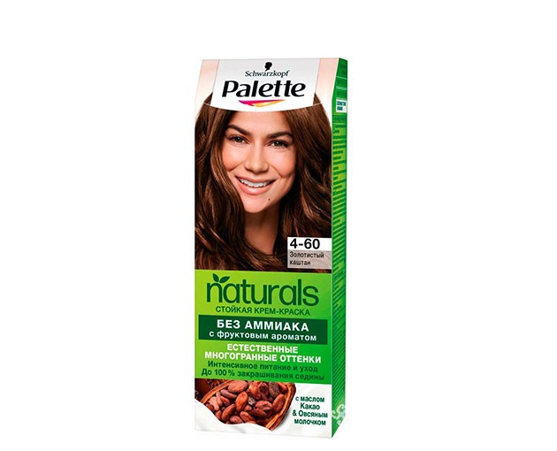 PALETTE naturals თმის საღებავი 4-60 ოქროსფერი-ყავისფერი