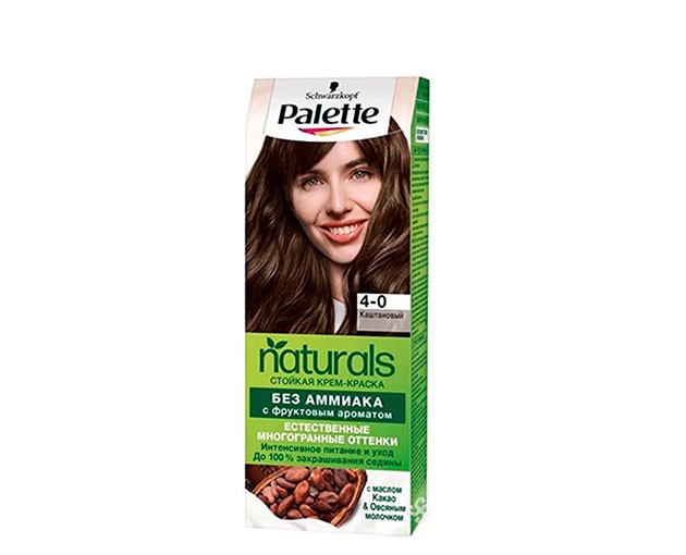 PALETTE naturals თმის საღებავი 4-0 საშუალოდ ყავისფერი