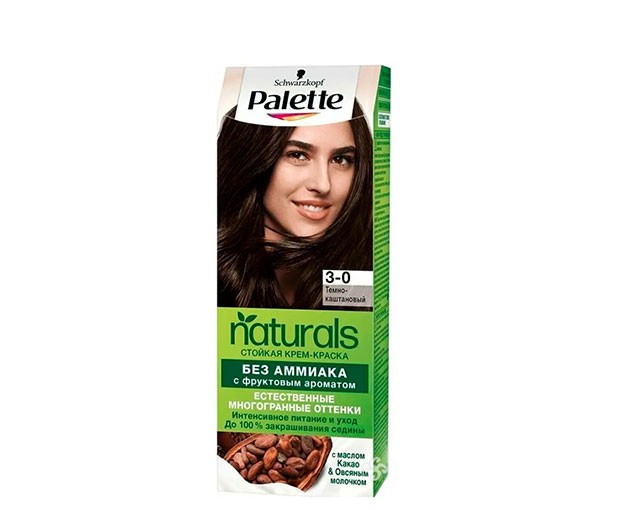 PALETTE naturals თმის საღებავი 3-0 მუქი ყავისფერი