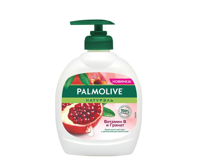 Palmolive Naturals თხევადი საპონი B ვიტამინი და ბროწეული 300მლ