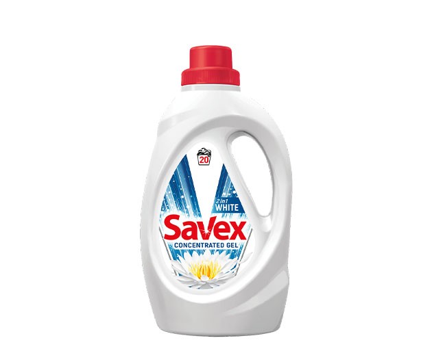 Savex სარეცხი სითხე 2-1ში თეთრი ქსოვილისთვის