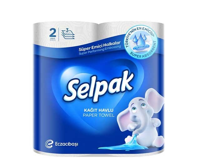 SELPAK 3 ფენიანი სამზარეულოს პირსახოცი 2 ცალი