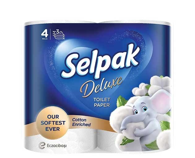 SELPAK 3 ფენიანი ტუალეტის ქაღალდი დელუქსი 4ც