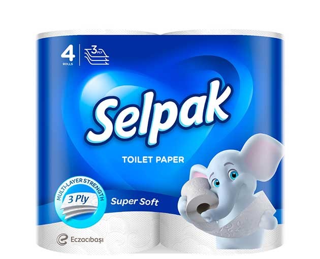 SELPAK 3 ფენიანი ტუალეტის ქაღალდი 4ც