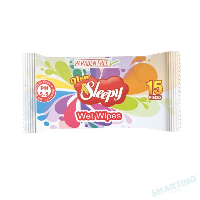 Sleepy ბავშვის სველი ხელსაცოხი 15ც