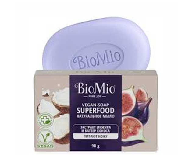 BIOMIO მყარი საპონი ლეღვი და ქოქოსი 90გრ