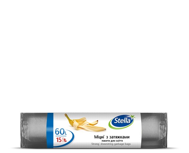 STELLA garbage bag with tie  60L 15pcs