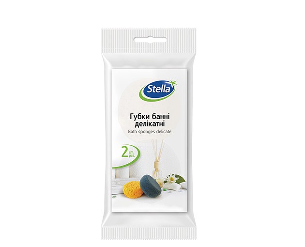 STELLA bath sponge with massager Delicate 2pc
