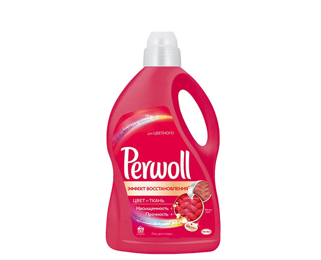 Perwoll სარეცხი სითხე ფერადი ქსოვილებისთვის